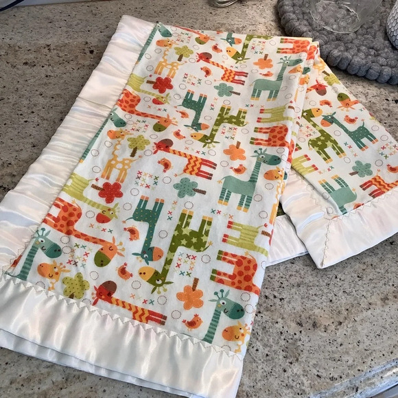 Baby Blanket Giraffe Print Handmade - Picture 1 of 6